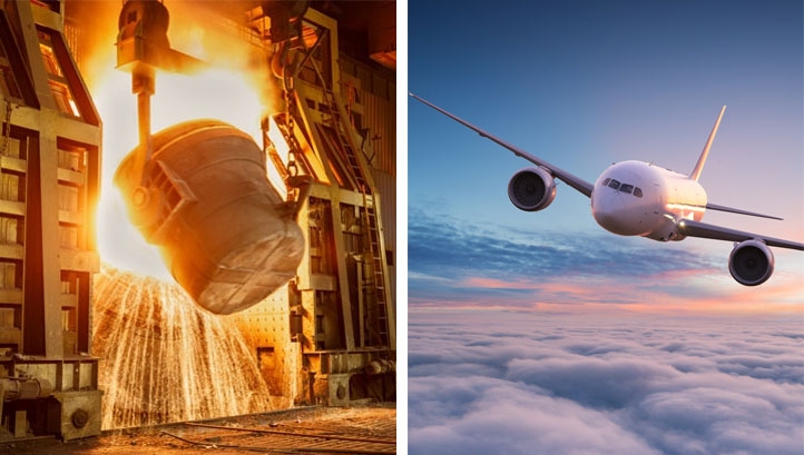 Steel accounts for around 7% of global annual emissions, while aviation accounts for around 3%