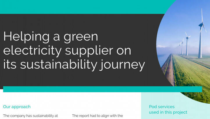 Helping a green electricity supplier on its sustainability journey