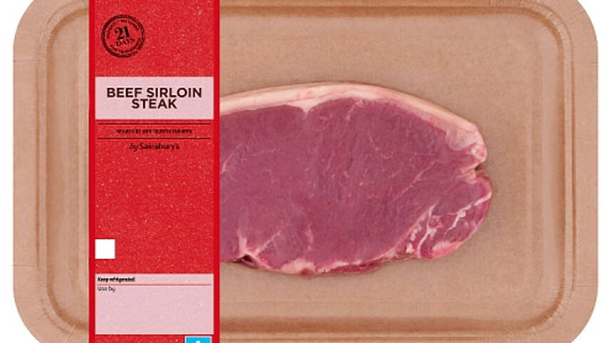 Sainsbury’s switches from plastic to cardboard for own-brand steak trays