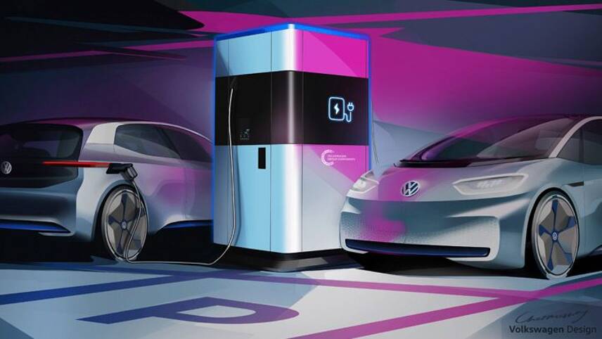 VW unveils mobile charging station using second-life EV batteries