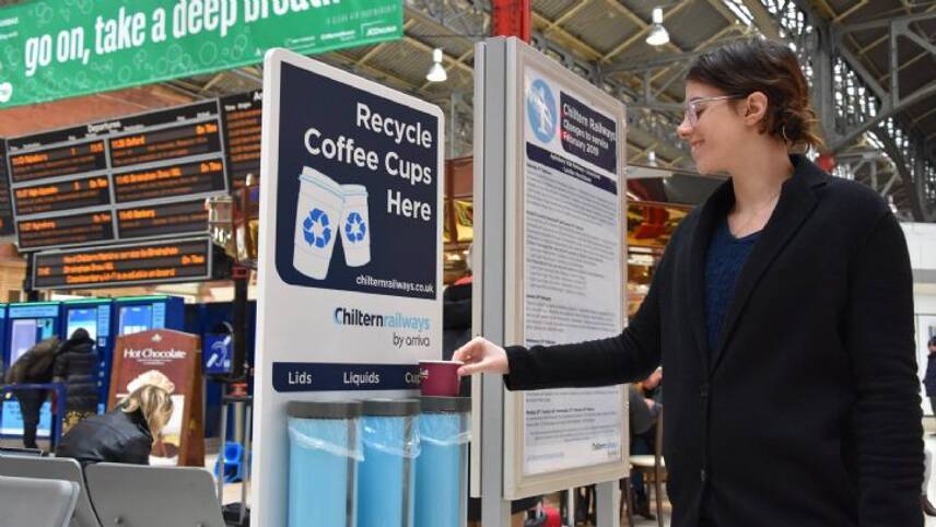 Chiltern Railways rolls out coffee cup recycling scheme across all its stations