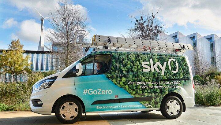 Sky invests in 151 electric vans as part of net-zero ambition