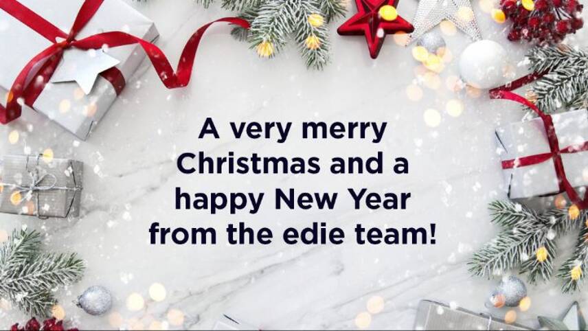 A very merry Christmas and a happy New Year 2022 from edie!