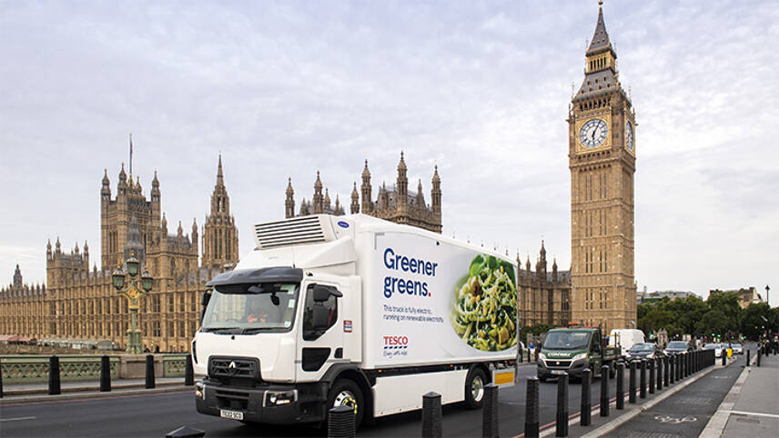 Tesco adds first zero-emission electric lorry to delivery fleet