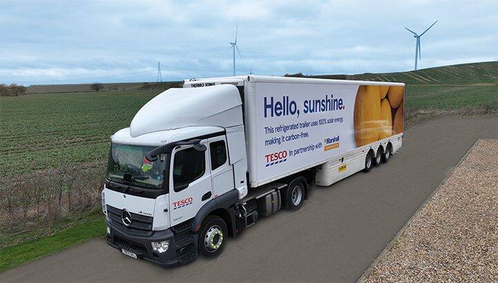 Tesco fits HGVs refrigeration trailers with solar panels
