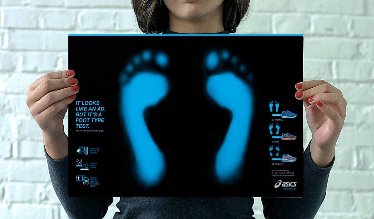 Print advert tells customers their foot type