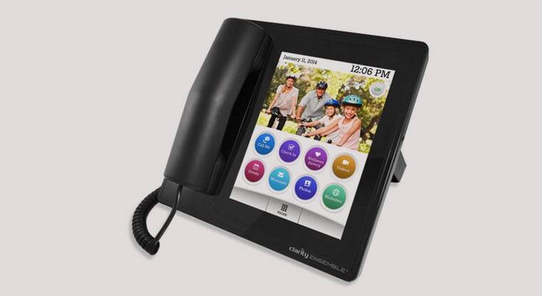 Enhanced land-line helps elderly users stay in touch with their family