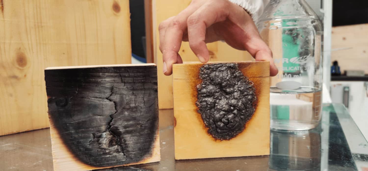 An invisible film makes wood fire-proof