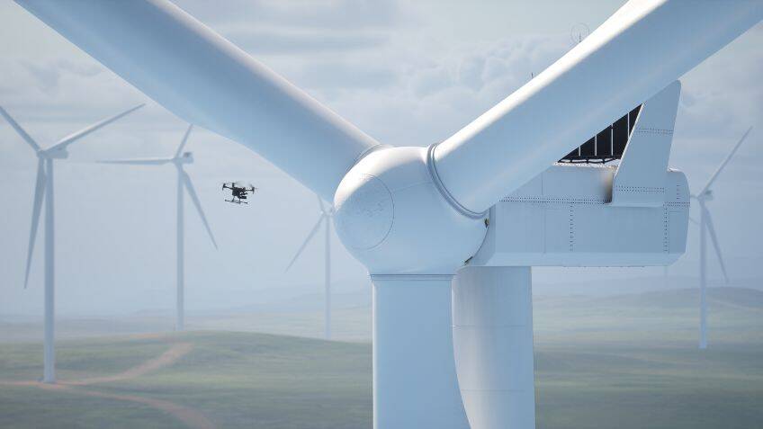 Drones inspect green energy installations