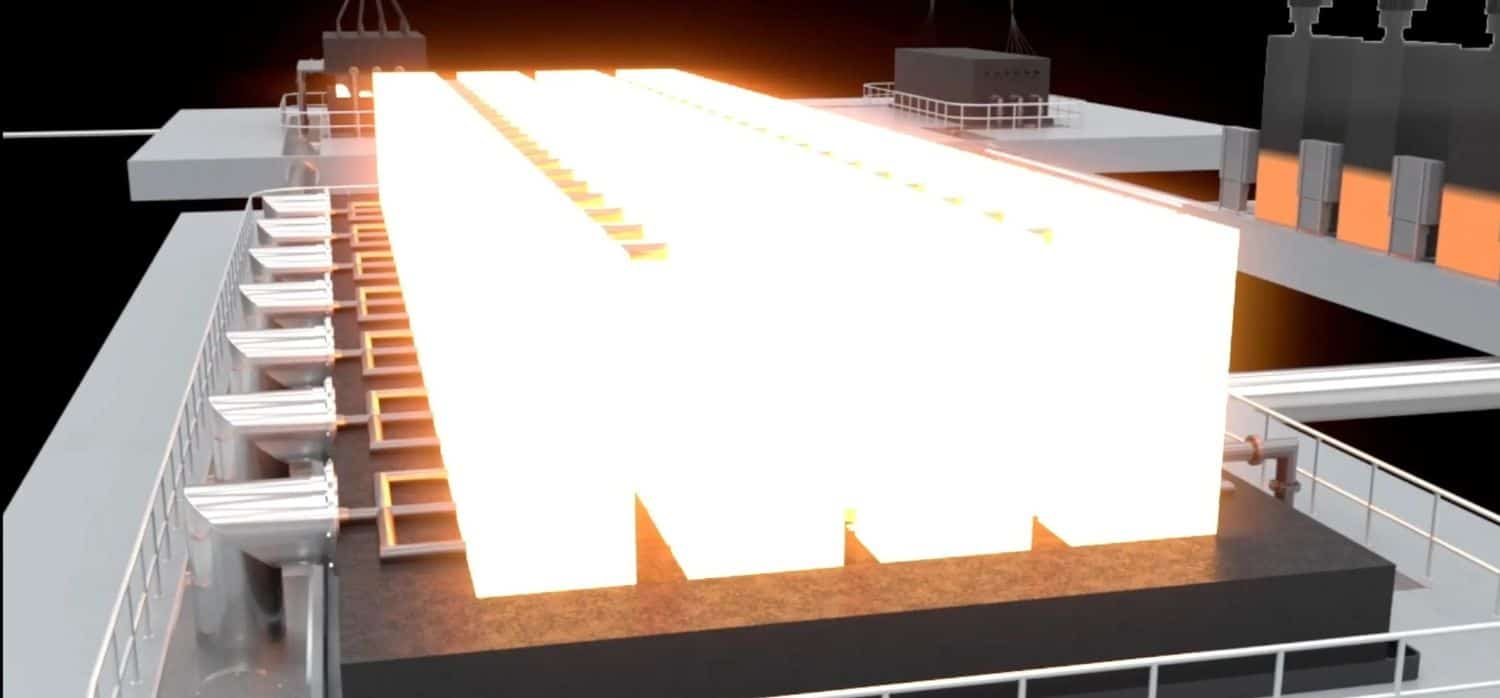 Storing energy as heat via graphite and liquid metal