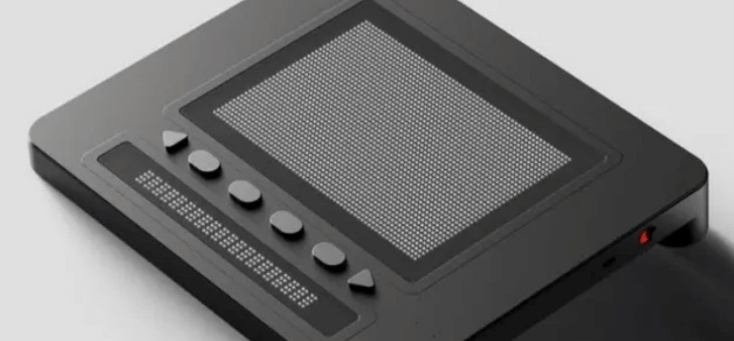 An AI-powered device translates images and webpages into Braille