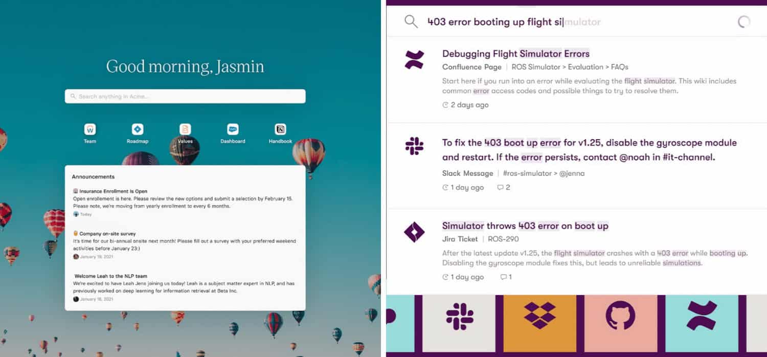 A search engine for internal company knowledge