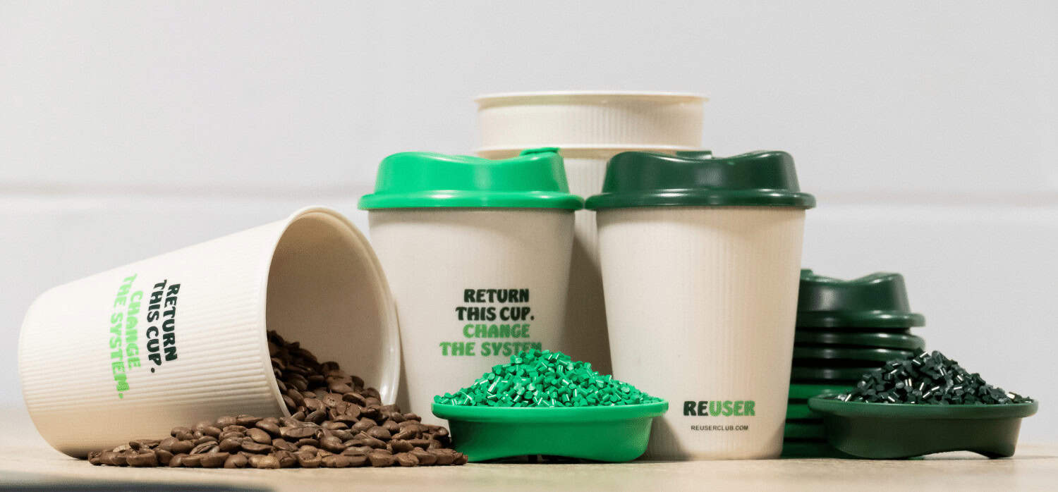 A vegetable-oil-based reusable coffee cup