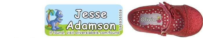 Labels for kids’ gear use codes to track lost items online