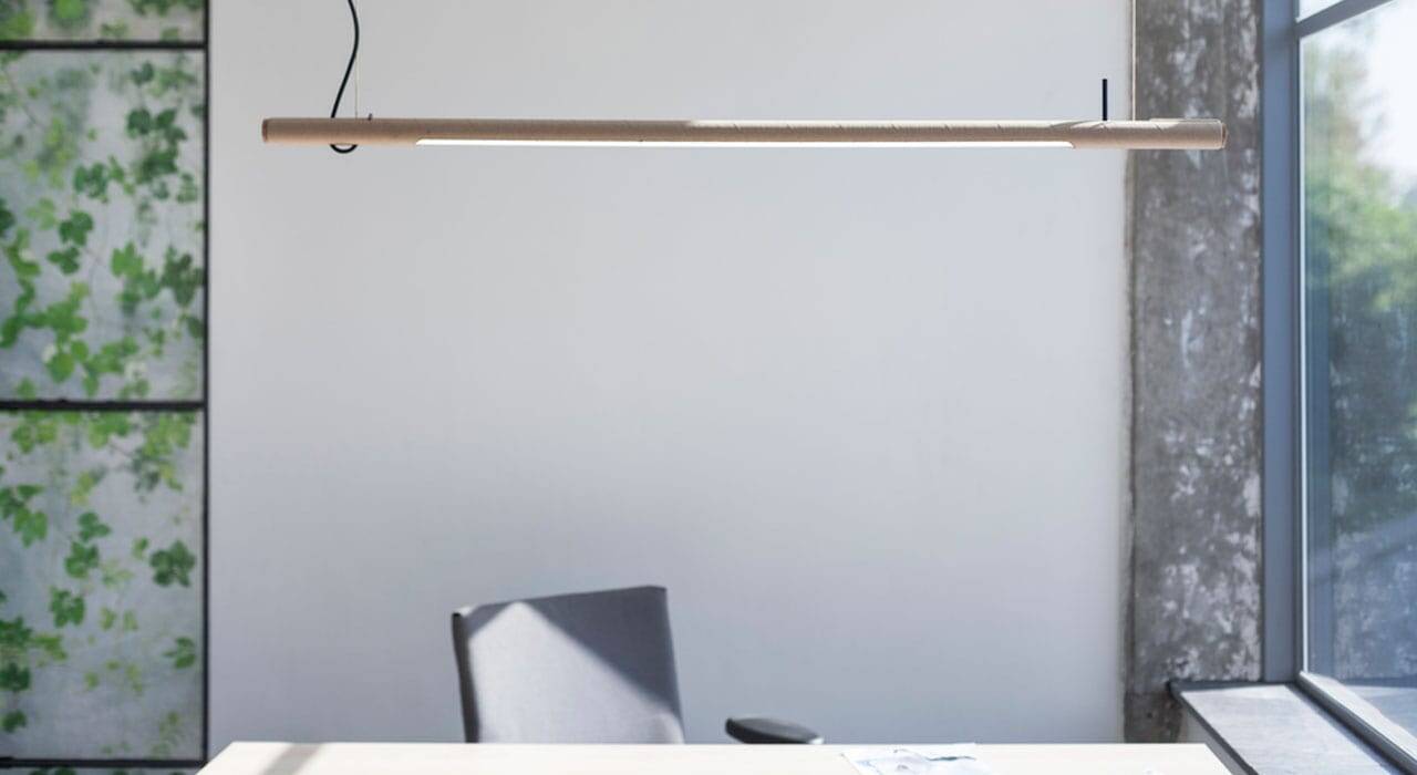 Beautiful zero-waste lamp is built from its own packaging