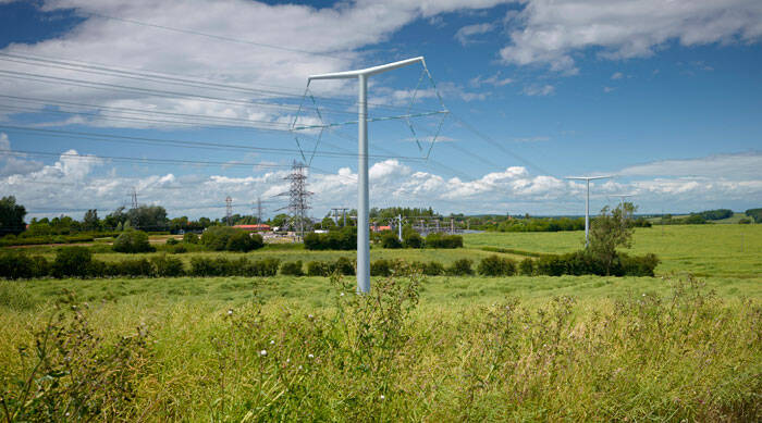 Work starts on first T style pylons in the UK