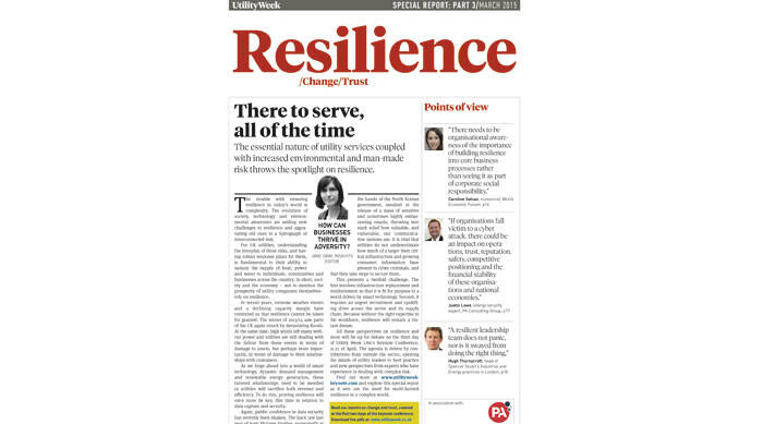 Utility Week Live: Resilience – there to serve, all of the time