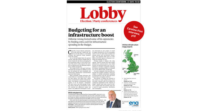 Lobby: Budgeting for an infrastructure boost