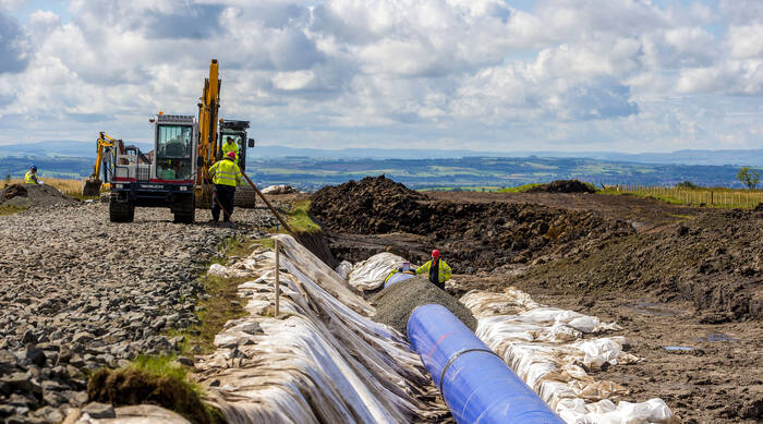 Scottish Water crosses peat bog and railway in pipeline project