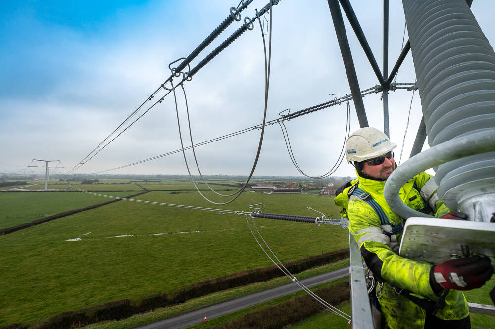 National Grid ‘strings’ wires onto world first pylons