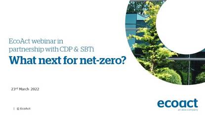 What Next for Net-Zero? EcoAct webinar in partnership with CDP & SBTi