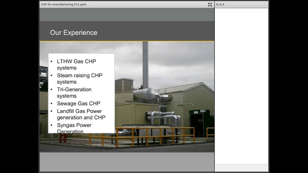 Webinar –   Developing a sound business case for CHP  – Combined heat & power